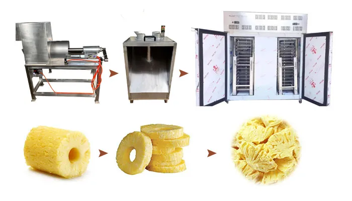 Freeze-dried pineapple slices processing