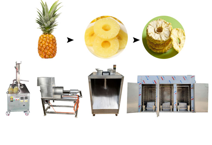Pineapple processing machines